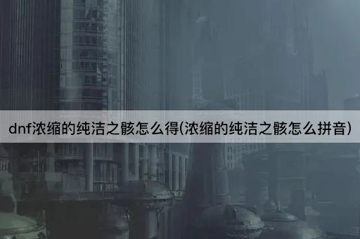 dnf浓缩的纯洁之骸怎么得(浓缩的纯洁之骸怎么拼音)