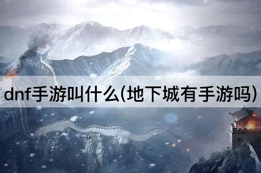 dnf手游叫什么(地下城有手游吗)