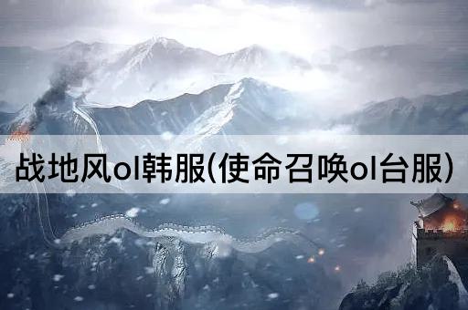 战地风ol韩服(使命召唤ol台服)