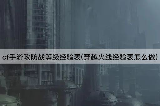 cf手游攻防战等级经验表(穿越火线经验表怎么做)